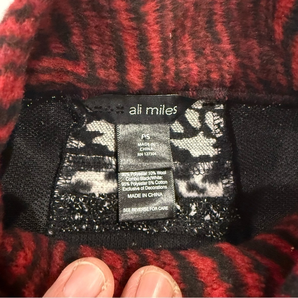 NWT Ali Miles Patchwork Jacket Black Red Artsy Cardigan Boho Size Small Petite - Picture 11 of 15